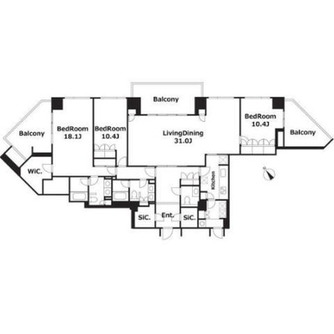 東京都港区元麻布１丁目 賃貸マンション 3LDK